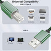 USB 2.0 to Square Port A/B Printer Adapter Cable, Length:0.5m(Green)