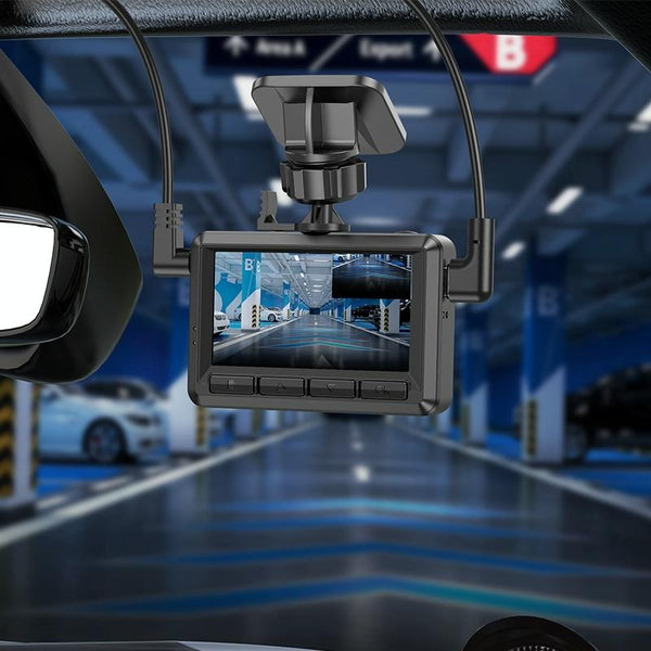 hoco DV3 Dual Channel Driving Recorder with Display & Rear Camera(Black)