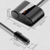 S-46 45W Rotating Dual Cigarette Lighter Extension Port Car Charger(Black)