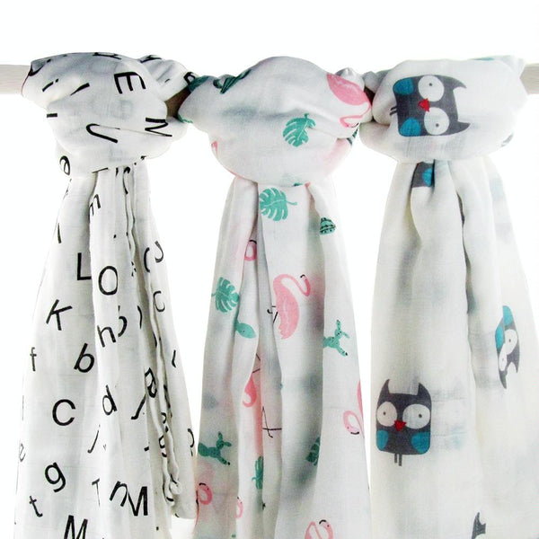 Cartoon Baby Soft Gauze Quilt Swaddle Cotton Bath Towel 117 X 117cm, Style: Pink Bunny