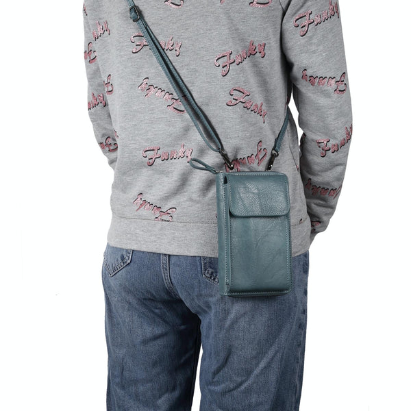Elephant Pattern Multifunctional Cross Bag Phone Case(Sky Blue)