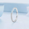 BSR335 Sterling Silver S925 Geometric Opal Nanite White Gold Plated Ring(No.7)