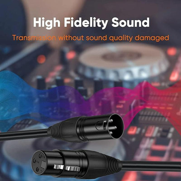 XLR 3 Pin Male to RJ45 Male Network Extension Cable for DMX-CON Controller Series, Length: 30cm(Black)