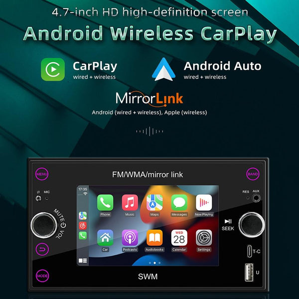 A3121 Android 12 GPS Navigation Car Multimedia Player, 1GB+32GB, Support iOS CarPlay / Android Auto / Mirrorlink / WiFi(Black)