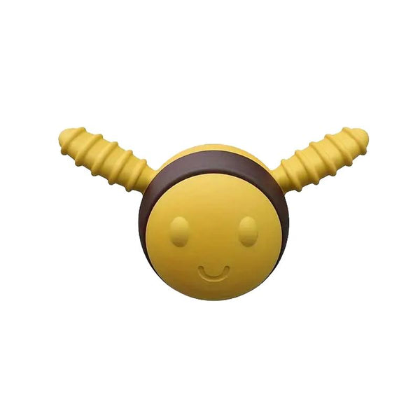 Bee Shaped Teether Teething Stick Baby Anti-Snacking Toys, Color: Yellow Black Printing