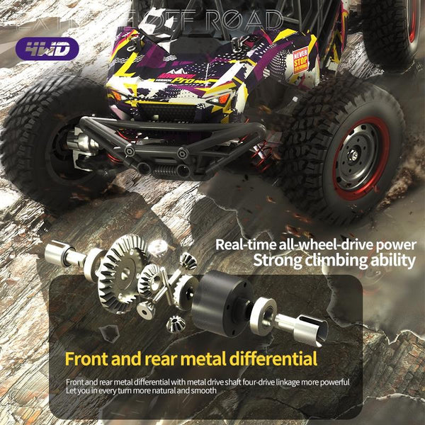 JJR/C Q141B Brushless 4WD High Speed Remote Control Desert Truck(Blue)