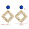 E2002-3 Yellow Frame Bamboo Vine Handmade Woven Earrings Bosomia Style Earrings