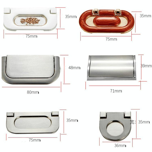 4117-64 Simple European Furniture Drawer Hidden Buckle Handle (Brushed)