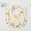 Baby Feeding Bib Ruffle Infants Saliva Towel Soft Cotton Burp Cloth, Style: Starry Sky Raccoon