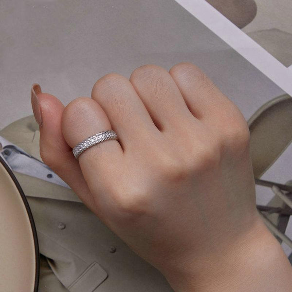 BSR353 S925 Sterling Silver Geometric Twist Plated Plated Zircon Ring(No.6)