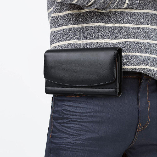 3.5-4.0 inch Multifunctional Waist Bag Mobile Phone Leather Case(Black)