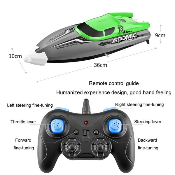 EB02 2.4G Wireless RC Boat Circulating Water-Cooled High-Speed Speedboat Racing Boat Model Toy(Orange)