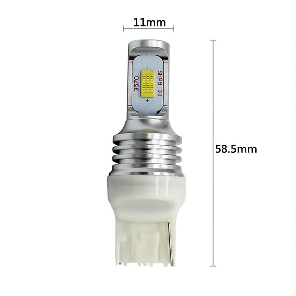 2 PCS T20/7440 72W 1000LM 6000-6500K Bright White Light Car Turn Backup LED Bulbs Reversing Lights, DC 12-24V (Yellow Light)