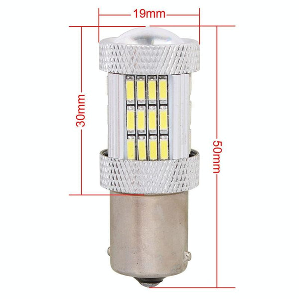 2PCS 1156 10W 540LM White Light 54 LED 4014 SMD Car Brake Light Steering Light Bulb, DC 12V