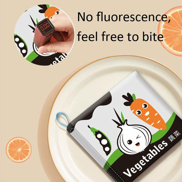 Baby Cloth Book Tear-proof Rustle Sound Quiet Books For Kids, Style: Fruit Cognition