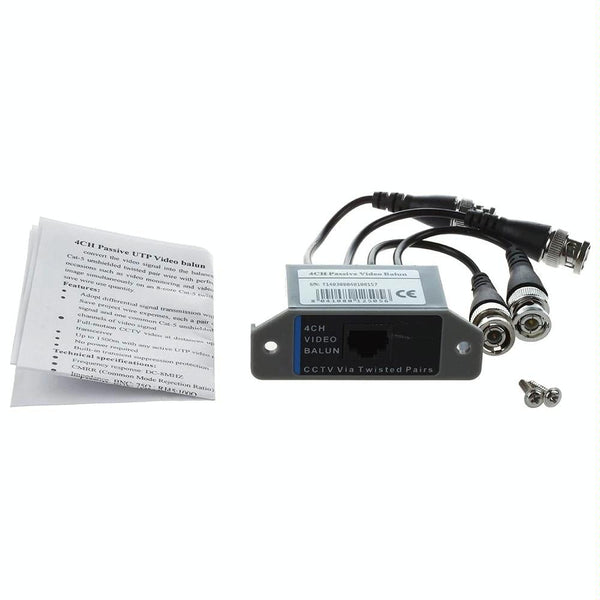 4CH Video Balun over Cat5/6 (BNC to RJ45) 600m CCTV