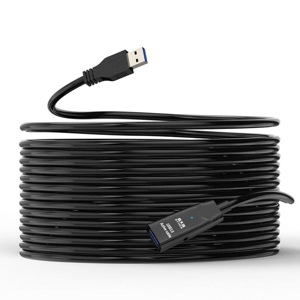 D.Y.TECH USB 3.0 Male To Female Extension Cable Double Shielded Chip Data Cable, Length: 15m