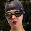 WAVE Electroplating HD Anti-fog Myopia Swimming Glasses, Color: Red Black 700 Degree