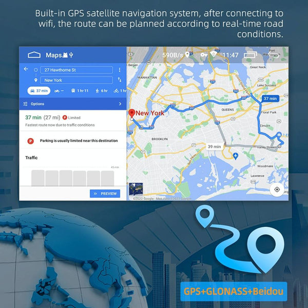For Ford Transit 7 inch Android Navigation Machine Supports WiFi / GPS / RDS, Specification:1GB+16GB(Black)