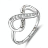S925 Sterling Silver Ring Infinite Love Opening Adjustable Platinum Plated Ring