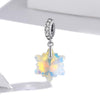S925 Sterling Silver Crystal Snowflake Pendant DIY Bracelet Necklace Accessories