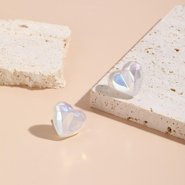 E2209-6 Symphony Sliced Heart Stud Earrings Jewelry