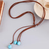 Bohemian Turquoise Natural Stone Sweater Vintage Pendant, Model: N2111-13 Three Stones