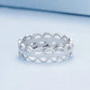 BSR367 Sterling Silver S925 Lace Tassel Platinum Plated Zircon Hollow Ring(No.8)