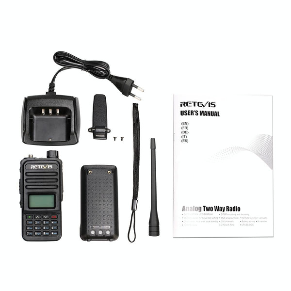 RETEVIS RT85 EU Frequency 136.000-174.000MHz+400.000-470.000MHz 200CHS Dual Band Digital Two Way Radio Handheld Walkie Talkie(Black)