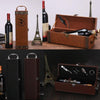 Single Red Wine Box Leather Wine Packaging Box Red With Wine Tools, Model: K22 Black