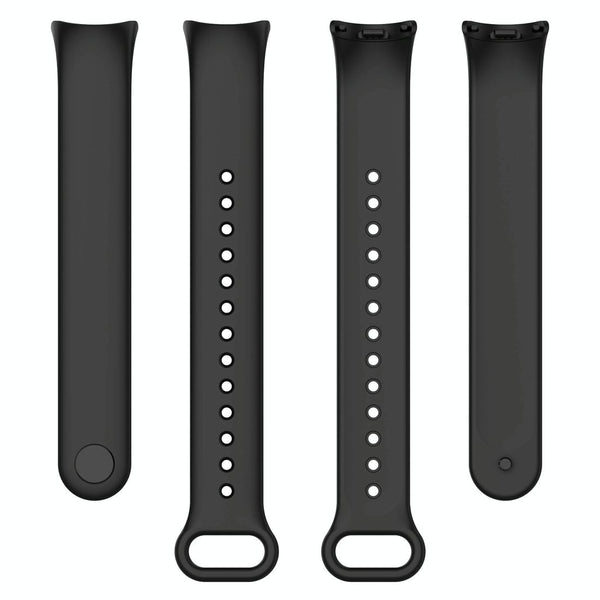 For Xiaomi Mi Band 8 Solid Color Silicone Plug Replacement Watch Band(Black)