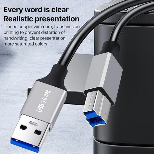 USB 3.0 A Male to USB-B Square Interface Printer Data Transmission Adapter Cable, Length:0.3m