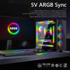 COOLMOON F300 Square Panoramic Glow ARGB Light Bar Desktop Computer Case Interior Decorative Ambient Light