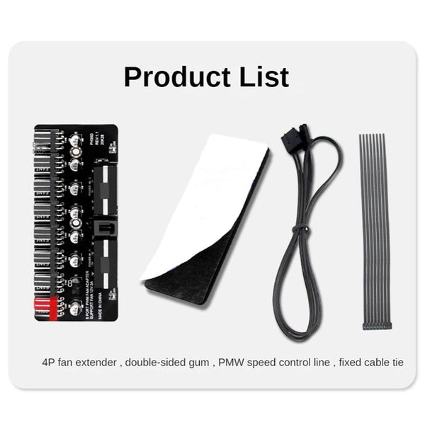 PWM Fan Hub Computer CPU Fan Extender(SATA Interface)