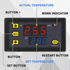 High-precision Microcomputer Intelligent Digital Display Switch Thermostat, Style:12V Power Supply(Red and Blue Display)