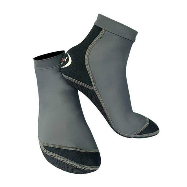 DIVE & SAIL 1.5mm Neoprene + Nylon Snorkeling Socks Diving Socks Anti-slip Anti-scratch Beach Socks, Size:S (33-35)(Men Gray)