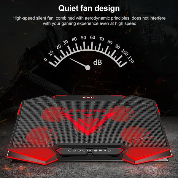 5 Fan 2 USB Lifting Folding Laptop Cooling Stand(Blue Red)
