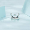 SCE1530 Sterling Silver S925 Crown Star Zircon Single Ear Cuff