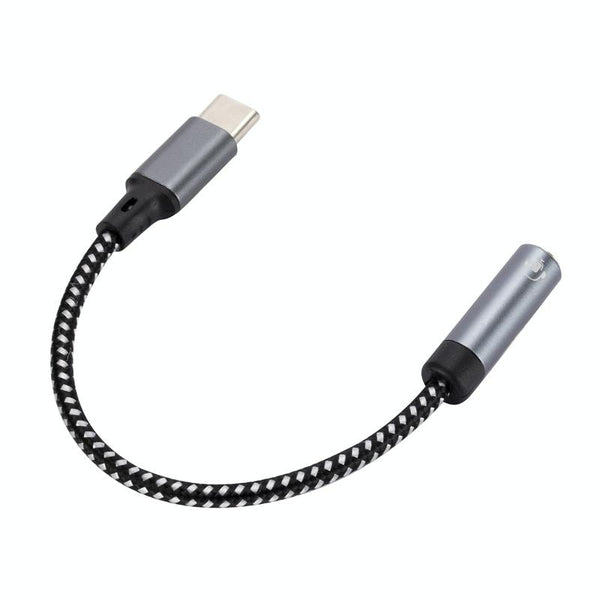 13cm AUX 3.5mm Female to Type-C Cable Audio Cable(Grey)