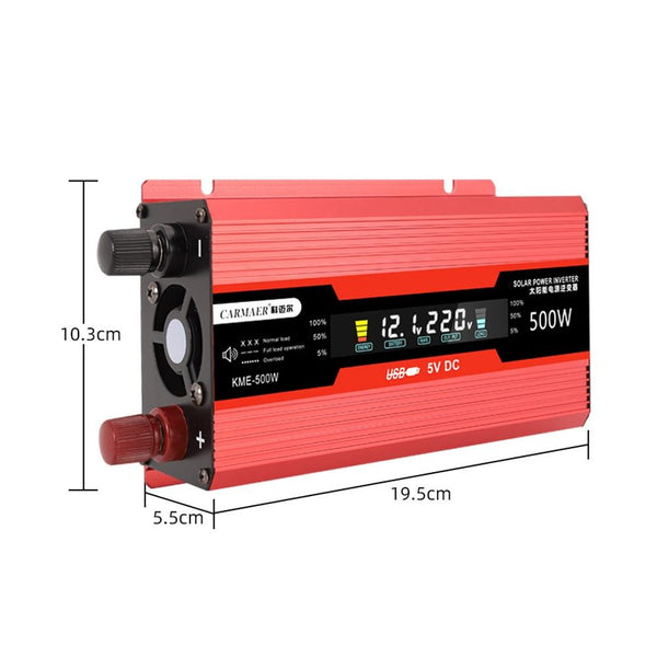 Carmaer Universal 48V to 220V 500W Car LCD Display Inverter Household Power Converter