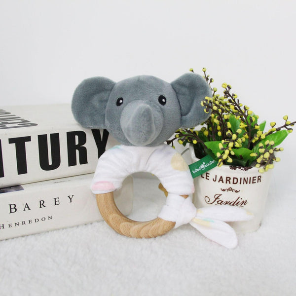 Baby Hand Rattles Toys Hand Grip Stick Newborn Soothing Toys,Style: Little Grey Elephant