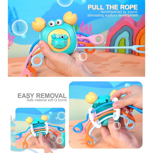 Baby Puzzle Fun Finger Pumping Toys Enlightenment Early Teaching Toys, Style: Cartoon Crab (Orange)