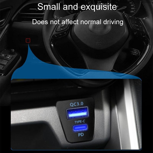 For Toyota RAV4 / WILDLANDER USB-PD Port 60W Fast Charging Modified Car Charger(Insurance Pickup Cord)