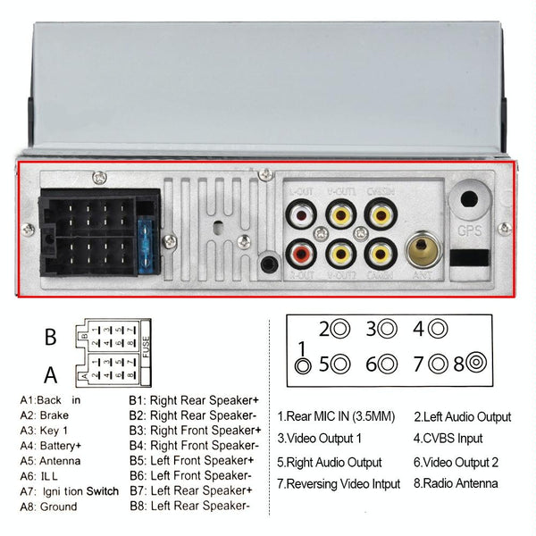 A3061 7 Inches MP5 Bluetooth Player Universal Wired CarPlay Reversing Image Integrated, Style: Standard+12 Lights Camera