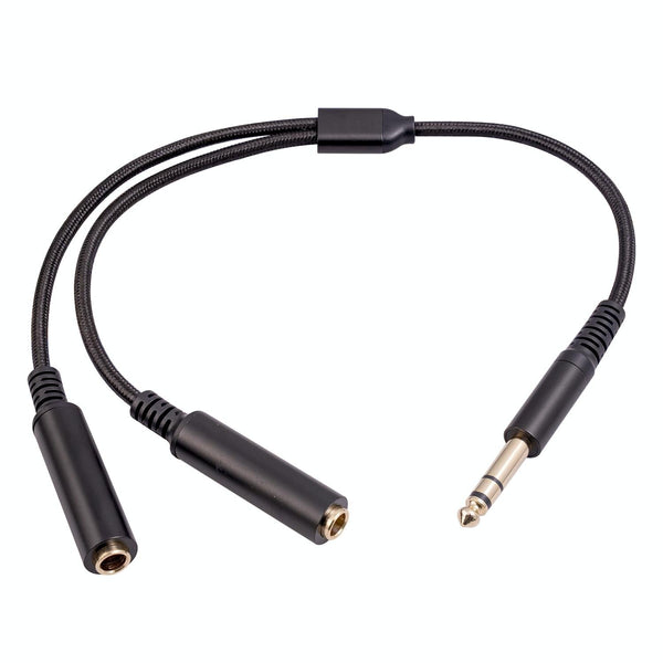 3718 6.35mm Male to Dual Female 1/4 TRS Stereo Audio Cable, Length: 30cm
