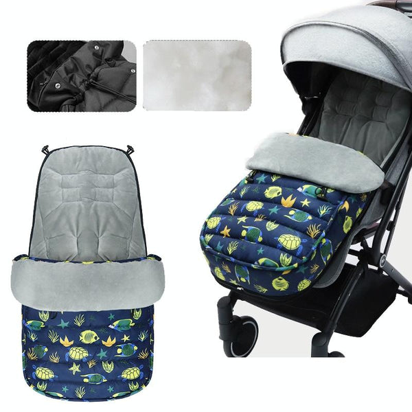 Universal Stroller Sleeping Bag Windproof Footmuff Non-Slip Warm Bunting Bag, Style: Underwater World