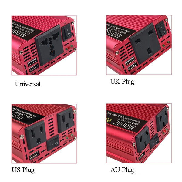 LVYUAN Car Inverter Dual USB Power Converter, Specification: 12V to 220V 2000W UK Plug