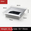 ABS Table Rectangle Wire Hole Cover Outlet Port With Brush PC Desk Cable Organizer, Size: 80x80mm Silver