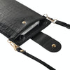Stone Texture Card Holder Mobile Phone Bag with Long Strap(Black)