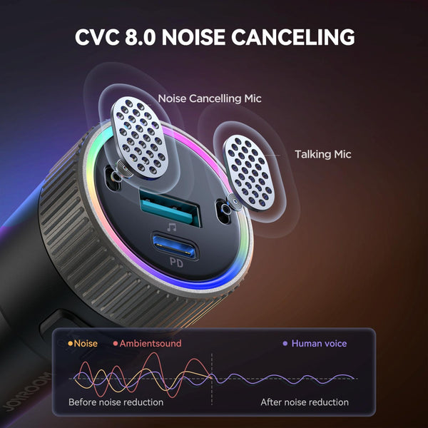 JOYROOM JR-CCB02 Car Bluetooth 5.4 Wireless Transmitter MP3 Player(Black)